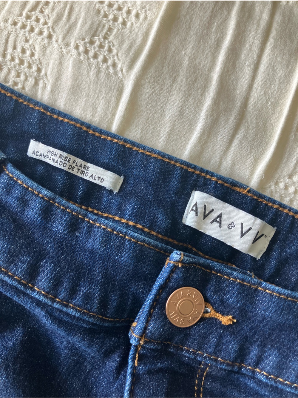 AVA & VIV Dark Wash Mid Rise Flare Leg Jeans Size 20 - Picture 9 of 11